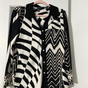 Stylish Black and White Patterned Blazer